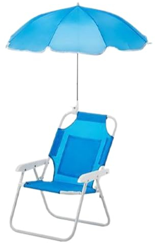 Générique Chaise Pliante de Plage pour,Chaise Réglable avec Parasol | Siège Reclinable Pliable pour Pêche Jardin Piscine Pique-Nique Extérieur