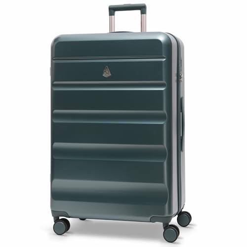 Aerolite Large 28in 100L Lightweight ABS Hard Shell 4 Wheel Spinner Travel Hold Checked Check in Luggage Suitcase (Green)