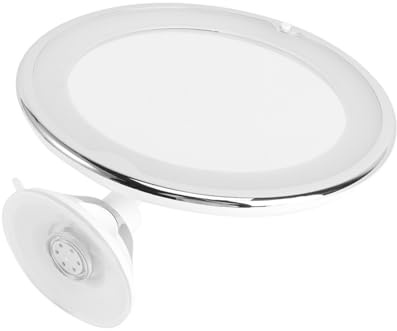 HAMPPLIES Miroir de Maquillage LED Grossissant avec Ventouse Lumineux et Fixation Murale Miroir Cosmétique Rond pour Salle de Bain Blanc