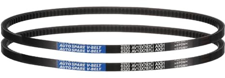 HiPicco AX31 Belt, Raw Edge Cogged Industrial Rubber EPDM V-Belt 1/2 Width x 31 Inside Circumference x 5/16 Height, Pack of 2