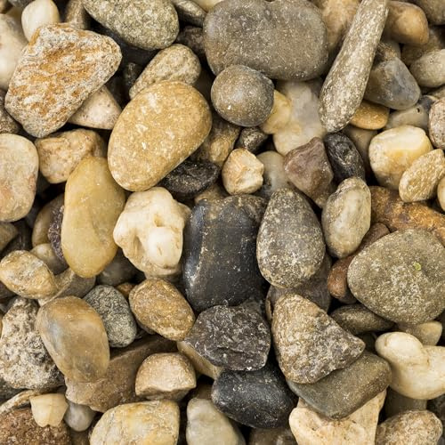 matches21 HOME & HOBBY Colourful Natural Pebbles 5 kg for Vases & Decoration, Pebbles 8-16 mm – Decorative Stones for Aquarium, Garden & Mini Pond