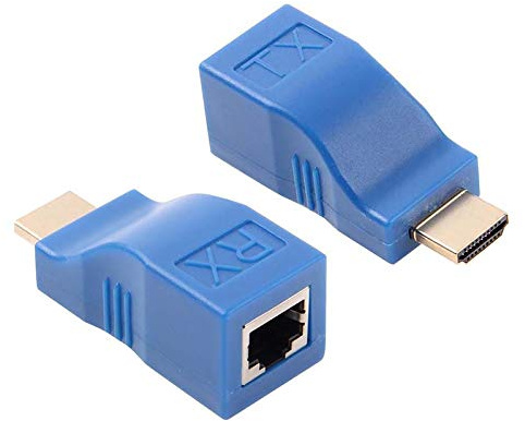HDMI Extender, Geatstar 30 m câble HDMI vers réseau RJ45 Extender Adaptateur convertisseur, répartiteur, répéteur par Cat 5e Cat 6 1080p pour HDTV Hdpc PS4 STB 4 K 2 K