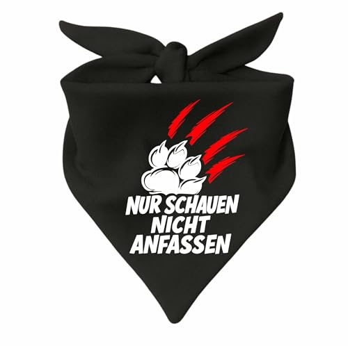 Hunde Dreiecks Halstuch Nur schauen Nicht anfassen (schwarz) (Gr. 2-68 cm)