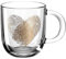 Leonardo Emozione Geschenk Tasse Fingerabdruck-Herz, 1 Stück, spülmaschinengeeignete Glas-, Tee-Tasse mit goldenem Herz Motiv, 400 ml, 046449