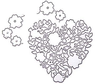 WuLi77 Herz Blume Metall Stanzschablone Die Stanzen Zum Basteln Von Karten, Prägeschablone Für Scrapbooking, DIY Album, Papier, Karten, Kunst, Dekoration
