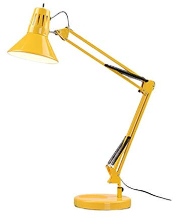 Jixi Swing Arm Desk Lamp Eye Protection Bedroom Bedside Study Desk Desk Lamp Folding Black/White Table Lamp Table Light (Color : Yellow)