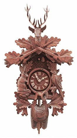Rombach & Haas Kuckucksuhr Jagdstück, sitzende Figuren