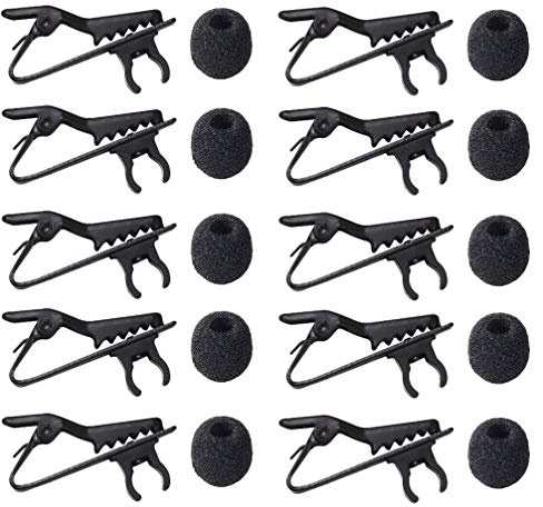 Milisten Lavalier Mikrofon Revers Mikrofon Clips Metall Krawatte Clip Schaummikrofon Abdeckungen Windschutzscheibe Schild Revers Mikrofon Ersatz Kit 10St