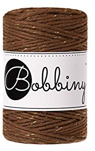 Bobbiny Oeko-Tex Premium Makramee Garn aus ökologischer Baumwolle 1,5 mm x 100 m (Golden Mocha)