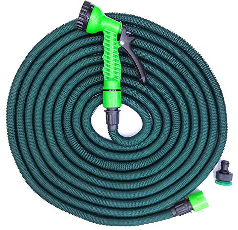 Rebeca Shop Teleskopischer Gartenschlauch mit Pistole, 7 Funktionen, langlebig, verschiedene Größen (7,5 m bis 22,5 m)