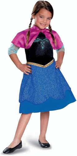 Disney officiella Frozen Travelling Anna standard kostym barn, prinsessa utklädning för flickor storlek S