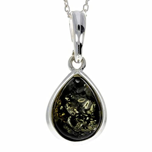 SilverAmber Jewellery - Echter baltischer Bernstein & Sterling Silber klassischer Anhänger ohne Kette - 435