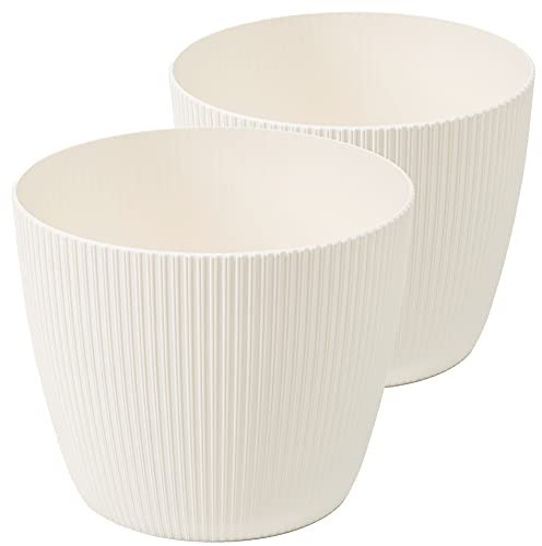 Tymar Pot de Fleurs, Lot de 2 (Crème, ø 25,5 cm)