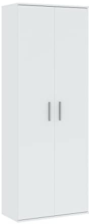 Oggi Carpino Armario Multiusos con 2 Puertas Armario Multiusos práctico y sólido de 2 Puertas para Diferentes Habitaciones, 184,7x69,2 (Al x An) Blanco