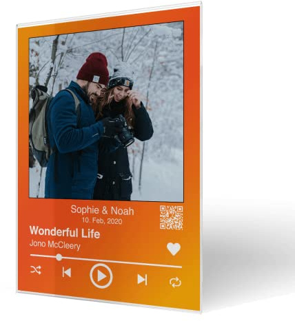 Spotify Vetro personalizzato in vetro acrilico PLEXIGLAS® | Pannello di vetro Spotify Immagine con musica | Murale in vetro acrilico | Musica Cover in vetro regalo | Regalo per fidanzate uomini (400