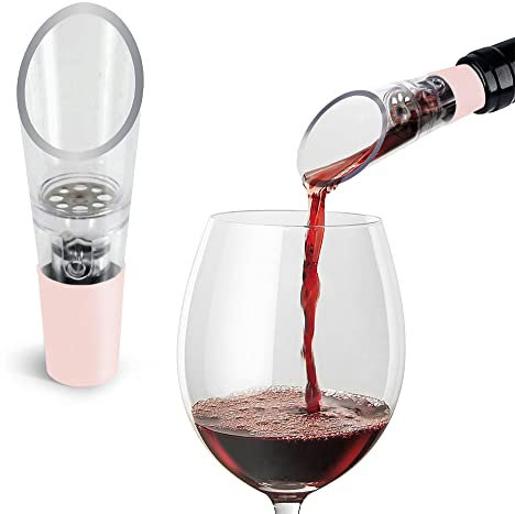 TenTen Labs WeinBelüfter und WeinDekanter (2er-Pack) – Premium Belüfter und Dekanter – Rotwein Aerator Set - Geschenkebox inkludiert - Roségold