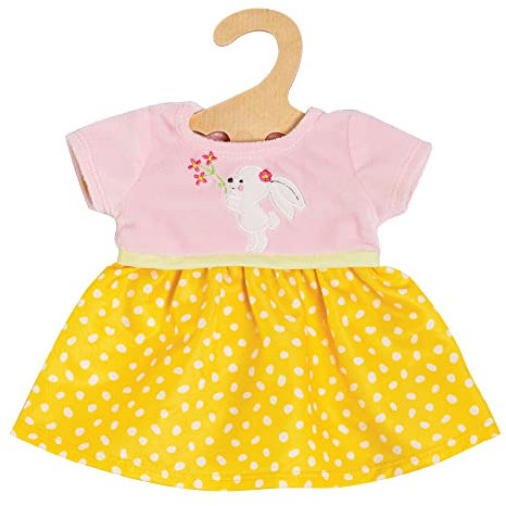 Heless 1360 - Puppenkleidung im Design Bunny Lou, Kleid mit Hasenapplikation für Puppen und Kuscheltiere der Größe 28-35 cm