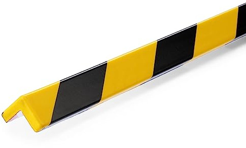 Durable Eckschutzprofil C19, selbstklebend, 1 m, Packung à 5 Stück, gelb/schwarz, 1101130 | Kantenschutz, Rammschutzleiste aus Polyurethan-Schaum, 100 x 2,6 x 2,6 cm, Markierung von Gefahrenstellen