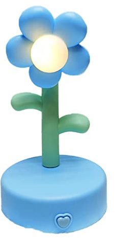 Mini-LED-Schreibtischlampe, Niedliche Blumen-Tischlampe, LED-Nachtlicht, Blumenform, Schreibtisch-Dekoration, Nachttischlampe, Tragbare Lesetisch-Nachtlampe, Schreibtischlampe für Kinder,(Blau)