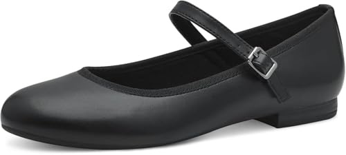 MARCO TOZZI Ballerines véganes avec lanières pour Femme, Nappa Noir, 42 EU