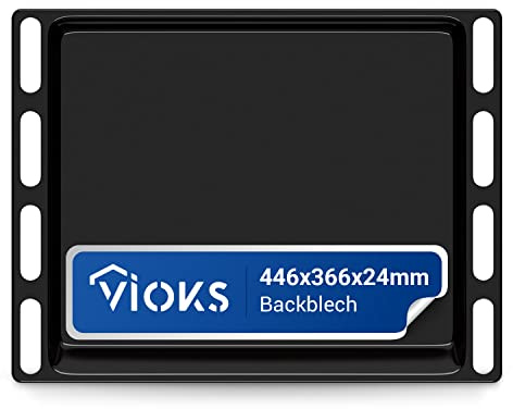 VIOKS Djup bakplåt, fettpanna, ugn, 446 x 366 x 24 mm, ersättning för ersättning, bubbelpool, Indesit 482000022922 C00137834 Baking Bricka – ugn bakplåt djup emaljerad/spis bakplåt och bakplåt för ugn