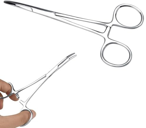 1 Articulo Pinzas Hemostáticas Para Mascotas, Pinza HemostáTica de Acero Inoxidable, Pinzas Hemostáticas de Abrazadera Curva, para Herramienta de Peluqueros de Mascotas