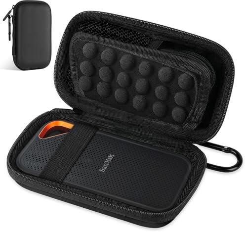 AMFUN Tasche Hülle für SanDisk, Elektronik Tasche Organizer, Portable SSD Externe Festplatte, Tragbare Kabelorganizer für Handyladekabel, Powerbank, USB Sticks