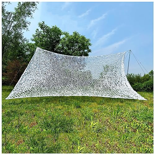 DIWAL Schattiernetz Terrassendach Weiß, Camouflage Netz Tarnnetz, Sonnensegel Stoff, Schattennetz mit Ösen Weiss, ideal für Terrasse, Garten, Camping, Balkon, Carport, Outdoor-Aktivitäten(5x5m)