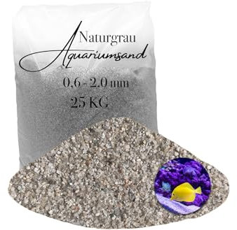 Aquariumsand Aquariumkies 25 kg 0,6-2,0 mm hellgrau gewaschen kantengerundet Quarzsand