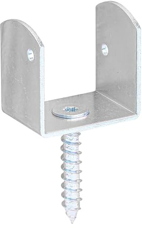 Alberts 843878 Flechtzaunhalter U-Form | in verschiedenen Ausführungen | galvanisch verzinkt, Dickschichtschutz | Gesamthöhe 83 mm | 100er Set