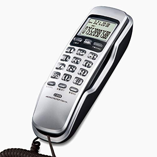 Desktop Telephone,Quad Band Desk Phone, Corded Phone - Wall-mounted Telephone, Caller ID, Classic Landline， for hotels, offices, homes(Silver)