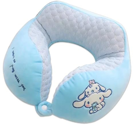 Roffatide Cartoon Canela Almohada en Forma de u Bordada Almohada de Viaje de Peluche cumpleaños