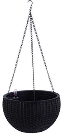 Blumenampel Wanddekoration Blumentopf Wandbehang Blumenkorb für drinnen und draußen Schwarz 13,8 x 22 cm