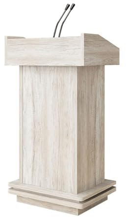 GXJBGYUSFT Leichte Rednerpulte, Konferenztisch aus Holz, Stehpult mit 2 offenen Stauräumen, Lehrerpodeste, tragbarer Rednerpultständer (Antike Eiche)