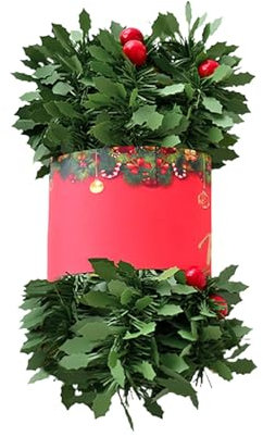 Grüne Weihnachtsgirlande mit Beere Künstliche Girlande Grün für Außen und Treppe, Weihnachtsdeko Girlande Weihnachten (Grün, 2m)
