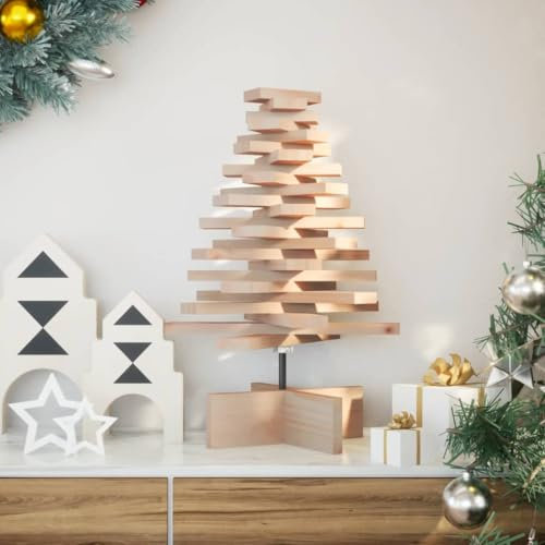 Somanki Weihnachtsbaum Holz zum Schmücken 60 cm Massivholz Kiefer, Tannenbaum Künstlich, Christmas Tree, Tannenbaum Deko, Weihnachtsbäume, Christbaum - 858198