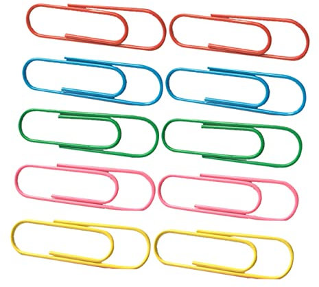 OFFSCH 50stücke Bunte Büroklammern Für Schule Büro Kreative Projekte Metallclips Vielseitig Einsetzbar Als Lesezeichen Papierorganisation Zufällige Farben