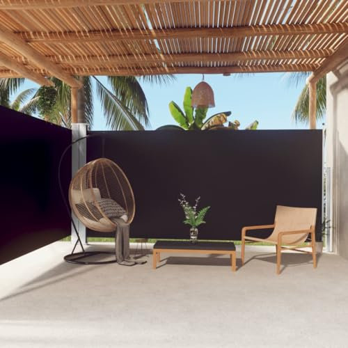 Toldo lateral retráctil negro 180 x 600 cm