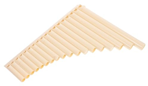 HEMOTON 18-röhren Panflöte C-dur aus Harz Tragbare Panflöte für Schüler Langlebiges Schulmusikinstrument in Beige