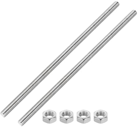 QUARKZMAN 2 Pcs Tige Filetée M10 x 250mm 1.5mm Pas de Filetage en Acier Inoxydable 304 Filetées Entièrement à Droite, Goujons de Barre Long Vis à Filetage avec Écrous pour Bricolage