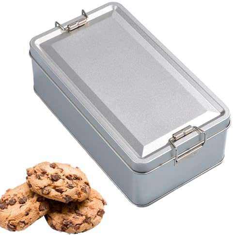 Weldphur Scatole Latta Metallo, Scatola Di Latta Caramelle Rettangolare, Scatole Per Biscotti In Metallo Con Coperchio, Scatola Portaoggetti Per Caramelle, Chiavi, Orecchini