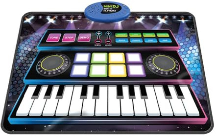 Amagogo DJ -Set für Kinder Klaviertastaturmatte mit 2 Turntables DJ Controller Musikmatte für 1 2 3 4 5 6+ Jahr Geschenk
