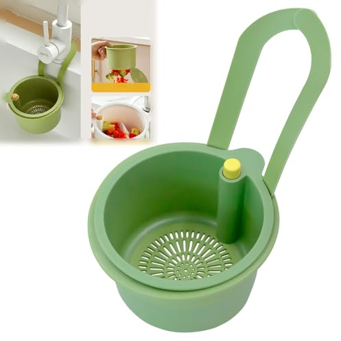 Cestas Coladoras Para Fregadero,Colador De Grifo Colgante,Cesta De Drenaje Para Fregadero De Cocina,Para La MayoríA De Los Grifos EstáNdar,Para Lavado Y Almacenamiento De Cocina,Verdes