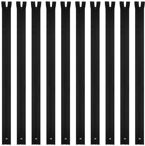 DOITM Cerniera lampo in nylon, 40 cm di lunghezza, 2,5 cm di larghezza, per vestiti, borse, astucci, federe, 5 pezzi, nero (nero, 40 cm)