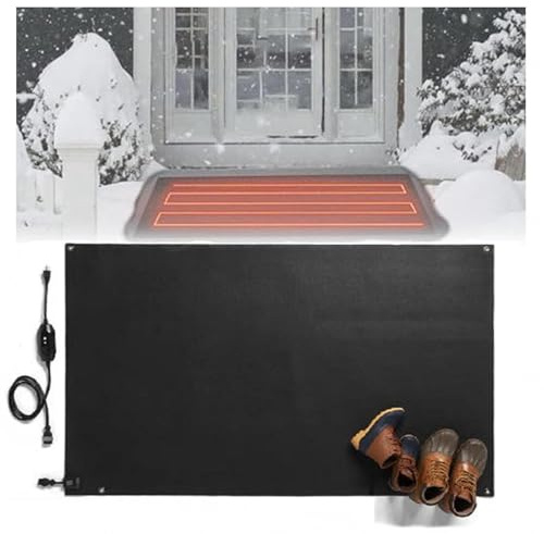 HBDSMLPL Estera de Derretimiento de Nieve Diseño Antideslizante, con Cable de Alimentación Estera para Derretir Nieve Aplicable a Escaleras Puertas Escaleras.（54x120cm）