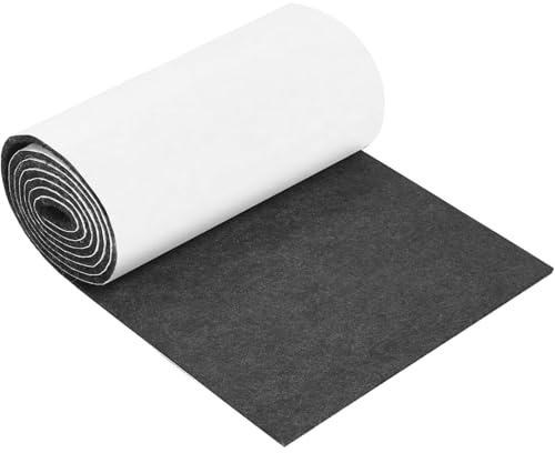 Klebefilz Selbstklebend, 40x250cm Filz Selbstklebend 1mm Selbstklebender Filzstoff Grau Vlies Selbstklebendes für DIY Box Liner Stühle Möbel