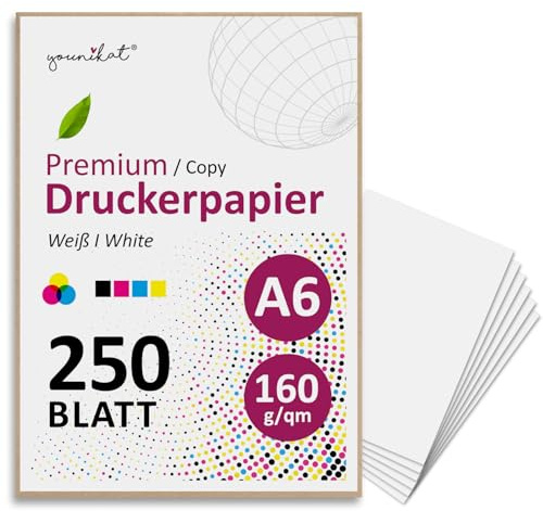 younikat Kopieringspapper A6 vitt - 160 g tjockt papper 250 ark - you0194