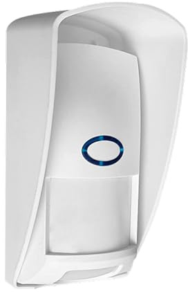 HUXGO Rilevatore di movimento esterno – Sensore di movimento PIR senza fili impermeabile – Grandangolo 110° – Anti-animali fino a 25 kg, sicurezza giardino e garage, modello HXA-ZCR123