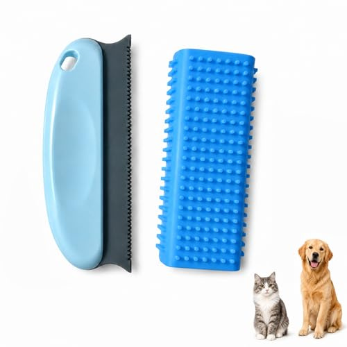 Ferizzia 2 Pièces Brosse Anti Poil Kit, Brosses Creuses en Caoutchouc