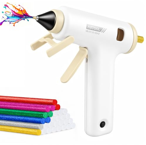Mini Pistola per Colla a Caldo Senza Fili 20W Artigianato e Riparazioni | Riscaldamento Rapido in 15s, Ricarica USB-C, Design Ergonomico, Set con 30 Stick di Colla da 7mm per Fai da Te